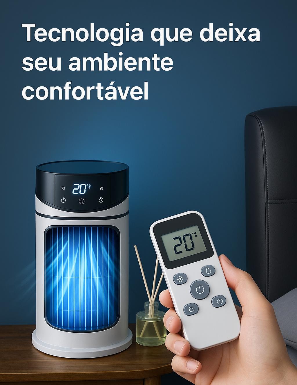 Visão frontal do aparelho portátil AeroMax